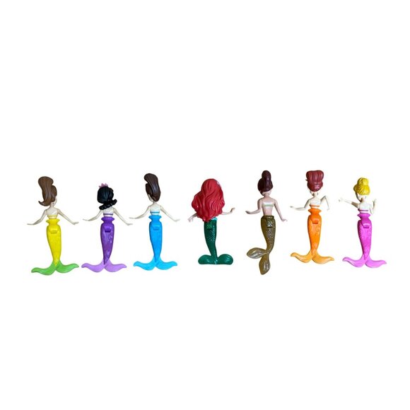 Disney Princess The Little Mermaid Figures Ariel & Sisters Set Of 8 - Picture 2 of 3